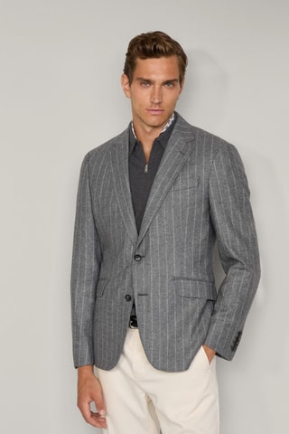 Veste de costume en laine et cachemire - Gris