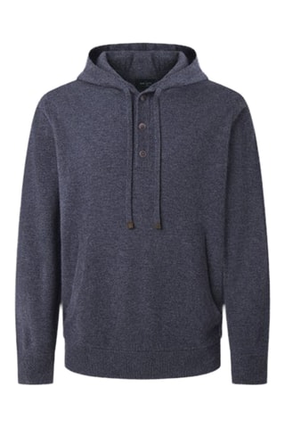 Pull en mérinos et cachemire à capuche - Gris foncé