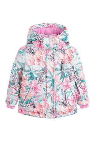 Veste de ski à capuche Turquoise et écru
