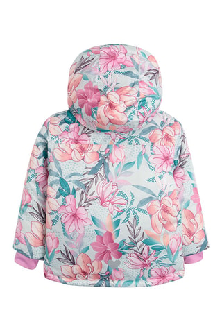 Veste de ski à capuche Turquoise et écru