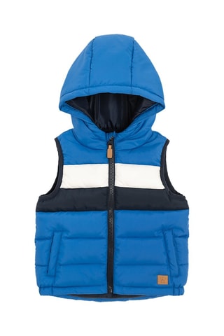 Doudoune à capuche - Bleu roi et noir
