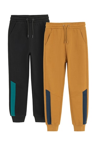 2 pantalons - Noir et camel