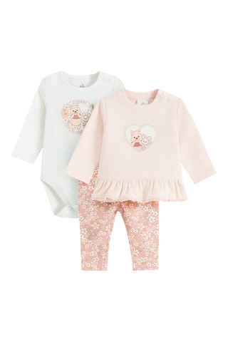 Ensemble 3 pièces Winnie l'Ourson Disney - Rose et blanc