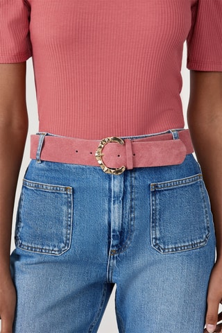 Cintura in crosta di pelle Marion - Rosa