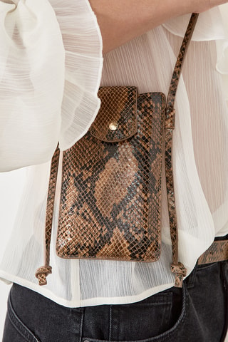 Borsa a tracolla in crosta di pelle Monday - Beige