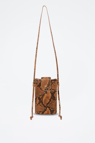 Borsa a tracolla in crosta di pelle Monday - Beige