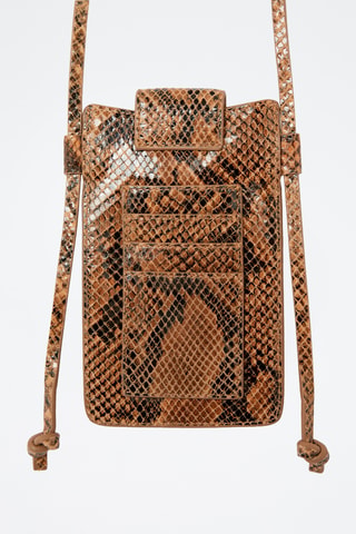 Borsa a tracolla in crosta di pelle Monday - Beige