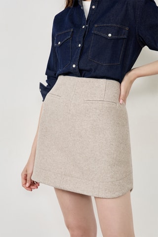 Gonna a trapezio a vita alta Carmen - Beige