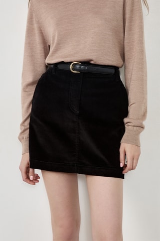 Gonna taglio dritto in velluto Velvet - Nero