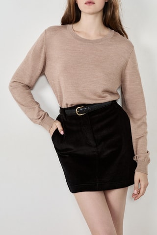 Gonna taglio dritto in velluto Velvet - Nero