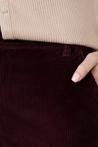 Gonna taglio dritto in velluto a vita alta Velvet - Marrone