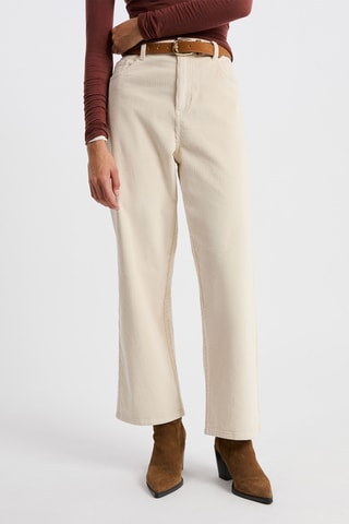 Pantaloni in velluto a vita alta Velvet - Bianco