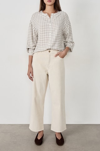 Pantaloni in velluto a vita alta Velvet - Bianco
