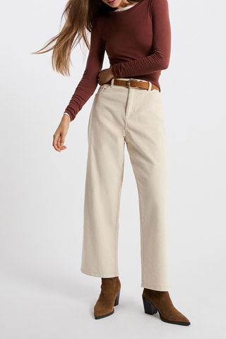 Pantaloni in velluto a vita alta Velvet - Bianco