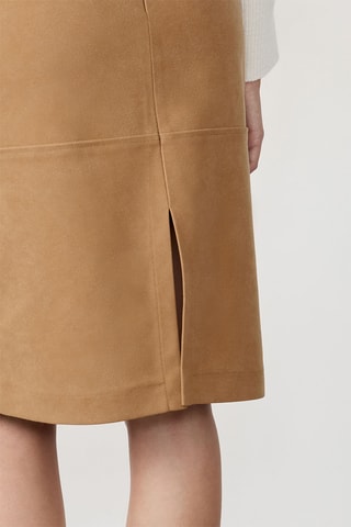 Gonna taglio dritto a vita alta Farah - Taupe