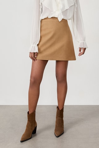 Gonna a campana a vita alta Branco - Taupe