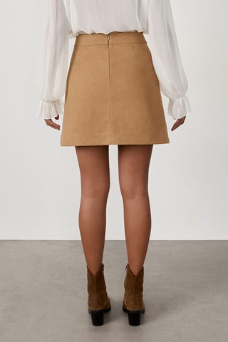 Gonna a campana a vita alta Branco - Taupe