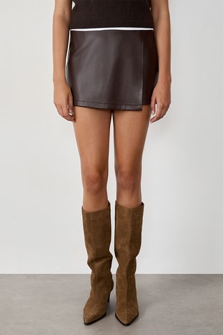 Gonna shorts a vita alta Effie - Marrone