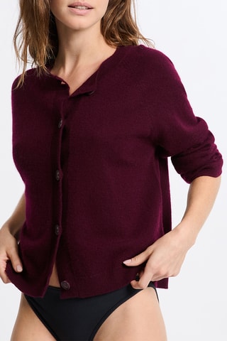 Gilet de pyjama en cachemire Neva - Bordeaux