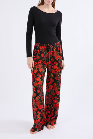Pantalon de pyjama Faustina - Noir et rouge