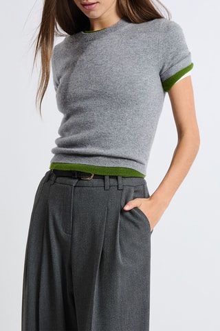 Top in cashmere Louise - Grigio melange