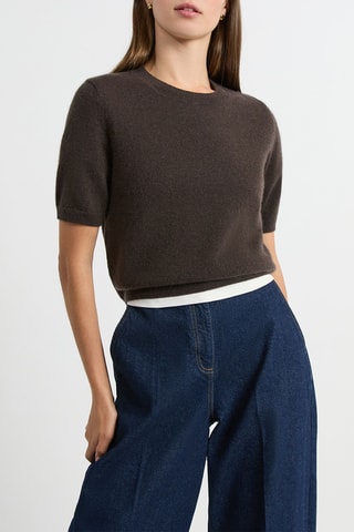 Top in cashmere Louise - Marrone