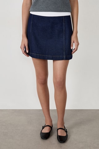 Gonna taglio dritto in jeans Clara - Navy