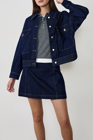 Gonna taglio dritto in jeans Clara - Navy