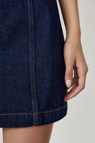 Gonna taglio dritto in jeans Clara - Navy