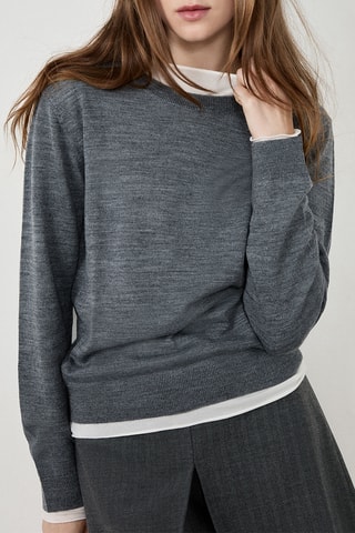 Maglia in lana Laisa Rond - Grigio scuro melange