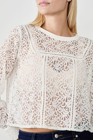 Top in pizzo Francoise - Bianco