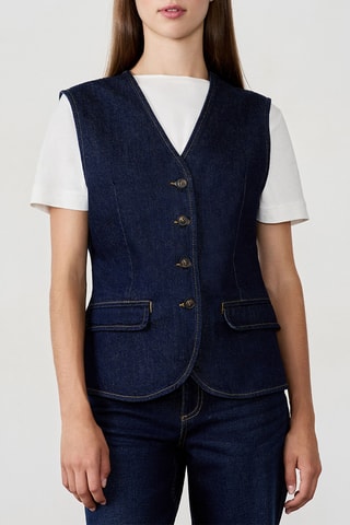 Giacca senza maniche in jeans Alex - Navy