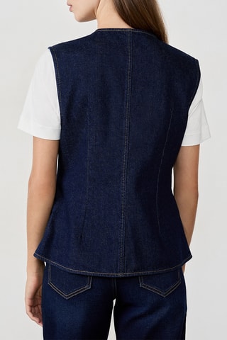 Giacca senza maniche in jeans Alex - Navy