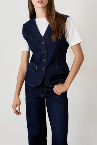 Giacca senza maniche in jeans Alex - Navy