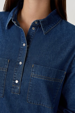 Abito taglio dritto in jeans Desiro - Blu elettrico