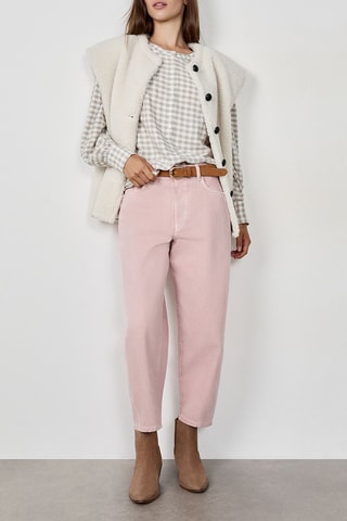 Jeans a vita alta Beryl - Rosa