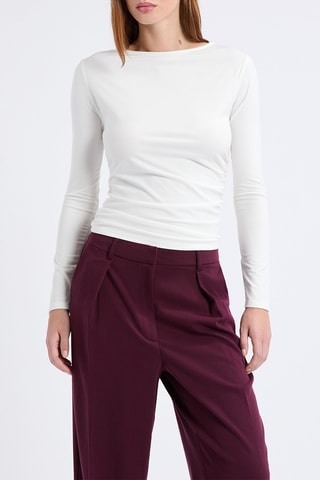 Top drappeggiato Joujou - Bianco
