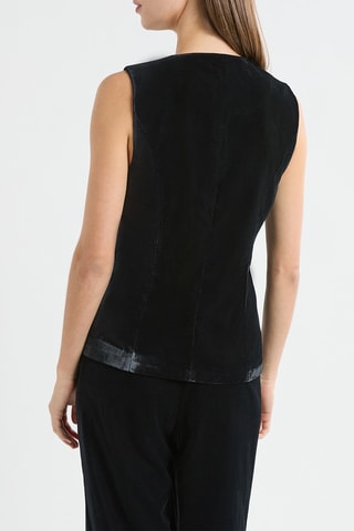 Top in velluto Valentina - Nero