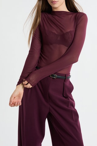 Top drappeggiato Blixen - Bordeaux