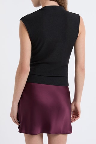 Top drappeggiato Noely - Nero