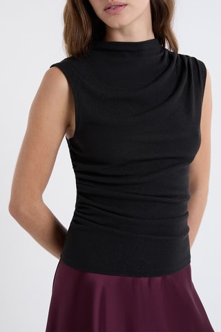 Top drappeggiato Noely - Nero