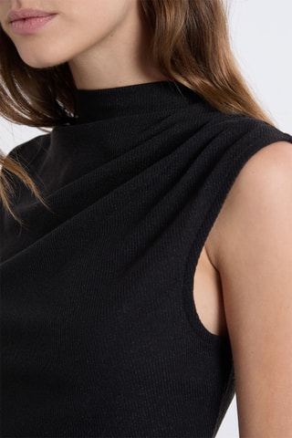 Top drappeggiato Noely - Nero