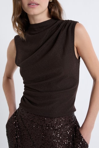 Top drappeggiato Noely - Marrone