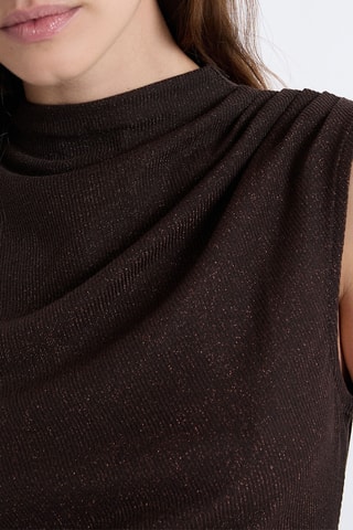 Top drappeggiato Noely - Marrone