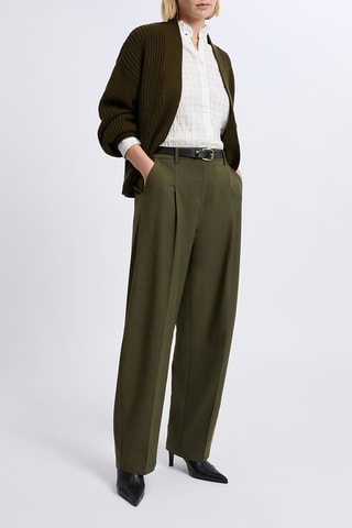 Pantaloni a vita alta A Pedros - Kaki