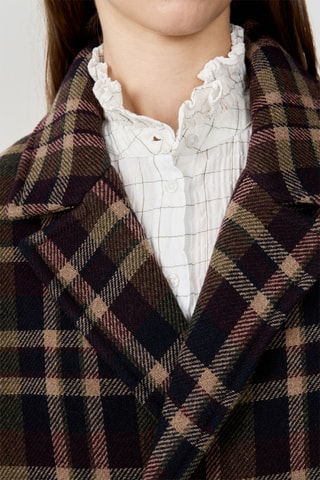 Cappotto in lana A Masha Crx - Verde scuro e marrone chiaro