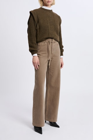 Jeans a vita alta A Dona  - Taupe