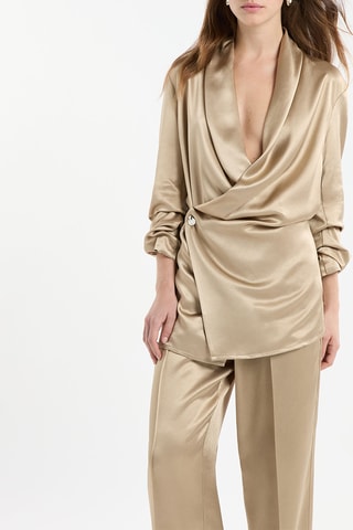 Blusa a portafoglio A Vivienne - Beige