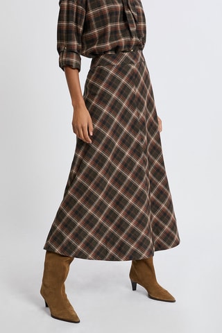 Gonna lunga Tartan - Marrone