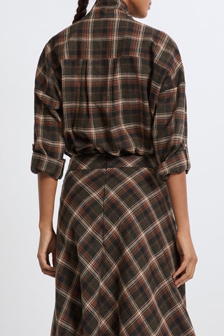 Chemisier Tartan - Taupe et marron